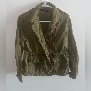 Woman’s small jacket; Forever21; army green; 2 front pockets; lightly worn